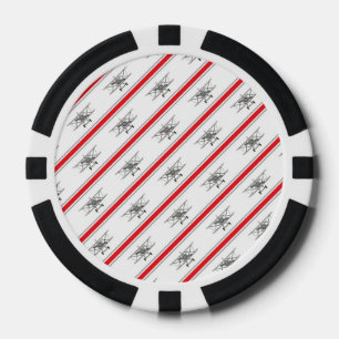 Grey Plane Red Lines Aeroplanes Pilot Plane Poker Chips