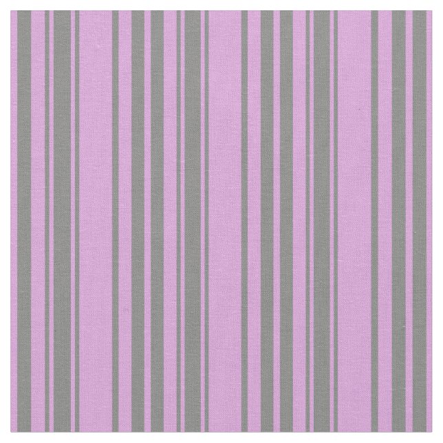 Grey & Plum Coloured Stripes Fabric (Close Up)
