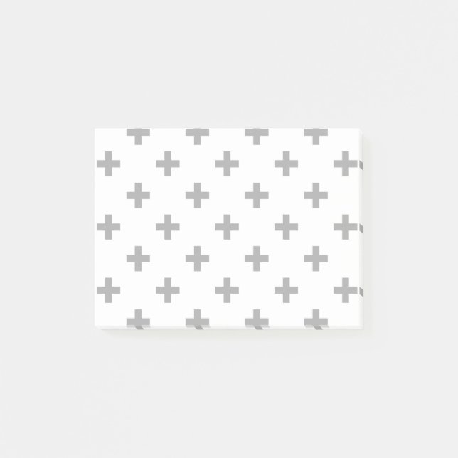 Grey polka crosses on white post-it notes (Front)