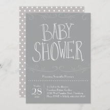 Grey Polka Dot Baby Shower Grey Modern