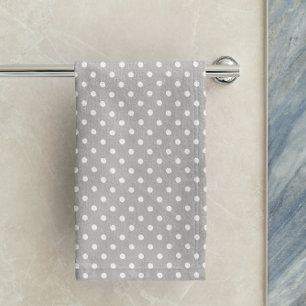 Grey Polka Dot Bath Towel Set