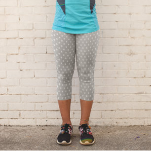 Grey Polka Dot Capri Leggings