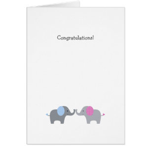 Grey Polka Dot Elephant Baby Congrats Card