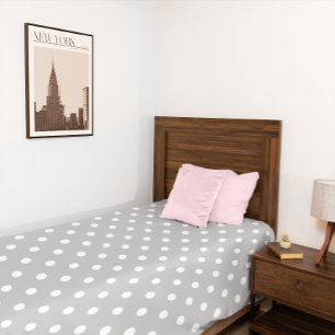 Grey Polka Dot Fleece Blanket