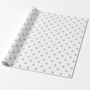 Grey Polka Dot on White Large Space Wrapping Paper