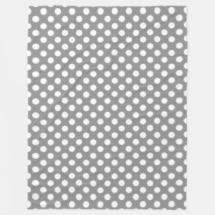 Grey Polka Dot Pattern Fleece Blanket