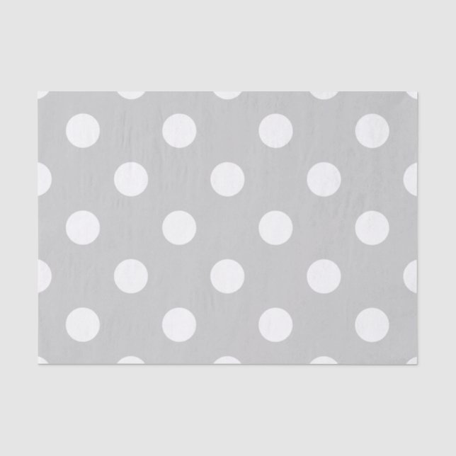 Grey Polka Dot Pattern Tissue Paper (Front)