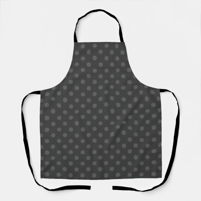 Grey Polka dot , Polka dot , Black and white Apron (Front)