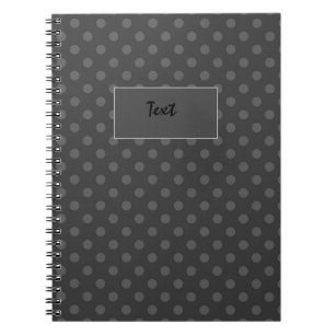 Grey Polka dot , Polka dot , Black and white Notebook