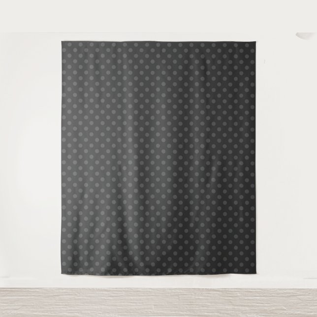Grey Polka dot , Polka dot , Black and white , Ret Tapestry (Front)