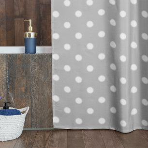 Grey Polka Dot Shower Curtain