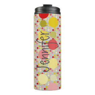 Grey Polka-dot Travel Tumbler