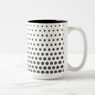 Grey Polka Dots Modern White Two-Tone Coffee Mug