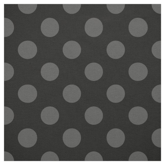 Grey polka dots on black fabric (Swatch)