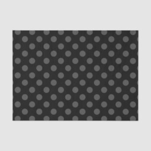 Grey polka dots on black tissue paper