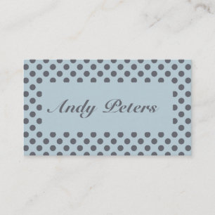 Grey polka dots on blue business card