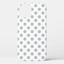 Grey polka dots on white