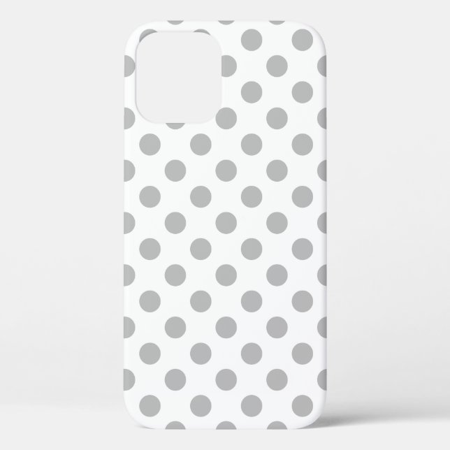 Grey polka dots on white Case-Mate iPhone case (Back)