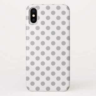 Grey polka dots on white iPhone x case