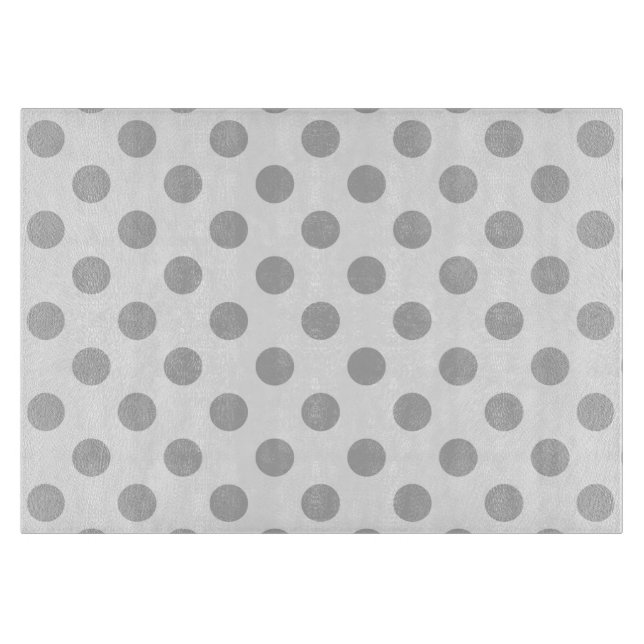 Grey polka dots on white cutting board (Front)