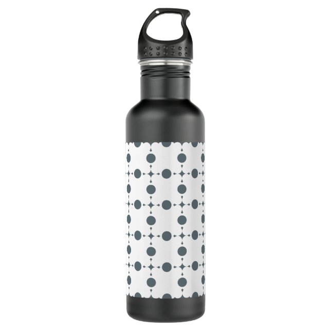 Grey Polka Dots, Polka Dot Pattern, Dots, Dotted 710 Ml Water Bottle (Front)