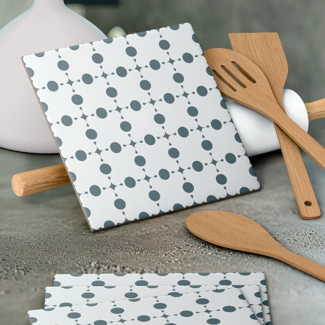 Grey Polka Dots, Polka Dot Pattern, Dots, Dotted Ceramic Tile (Creator Uploaded)