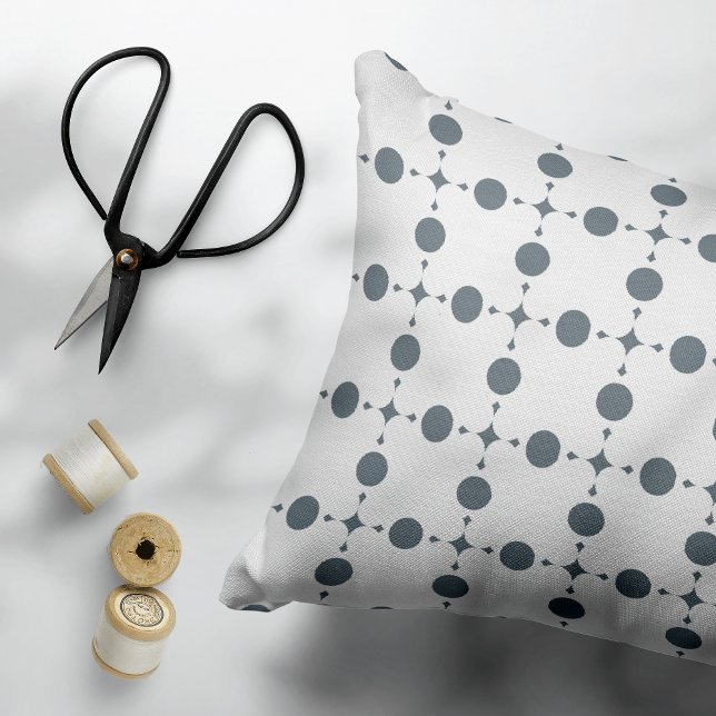 Grey Polka Dots, Polka Dot Pattern, Dots, Dotted Decorative Cushion (Creator Uploaded)