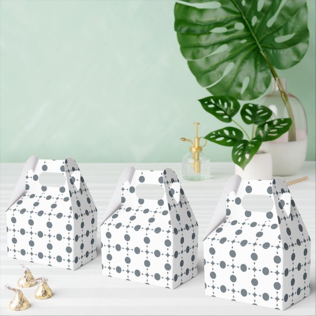 Grey Polka Dots, Polka Dot Pattern, Dots, Dotted Favour Box (Multiple)