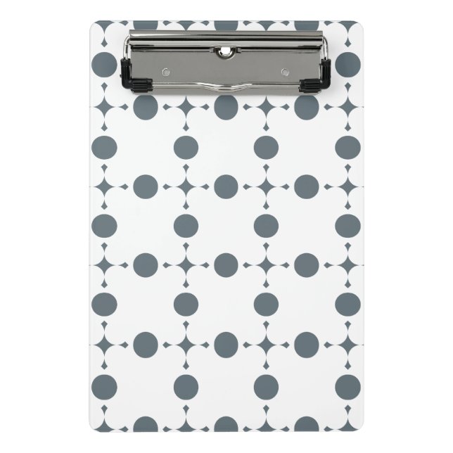 Grey Polka Dots, Polka Dot Pattern, Dots, Dotted Mini Clipboard (Front)