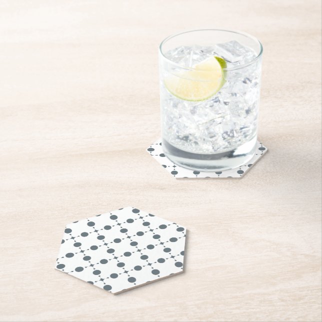 Grey Polka Dots, Polka Dot Pattern, Dots, Dotted Paper Coaster (Insitu)