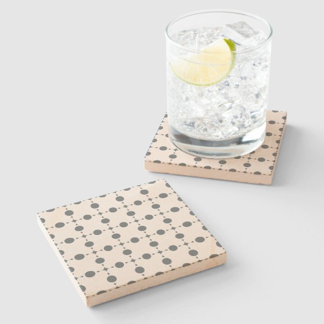 Grey Polka Dots, Polka Dot Pattern, Dots, Dotted Stone Coaster (Side)