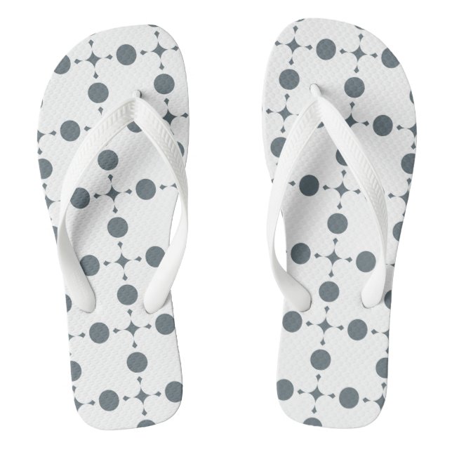 Grey Polka Dots, Polka Dot Pattern, Dots, Dotted Thongs (Footbed)