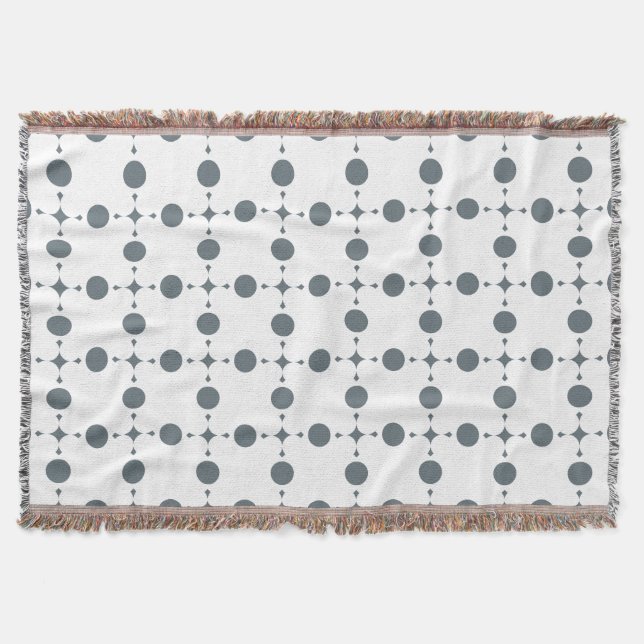 Grey Polka Dots, Polka Dot Pattern, Dots, Dotted Throw Blanket (Front)