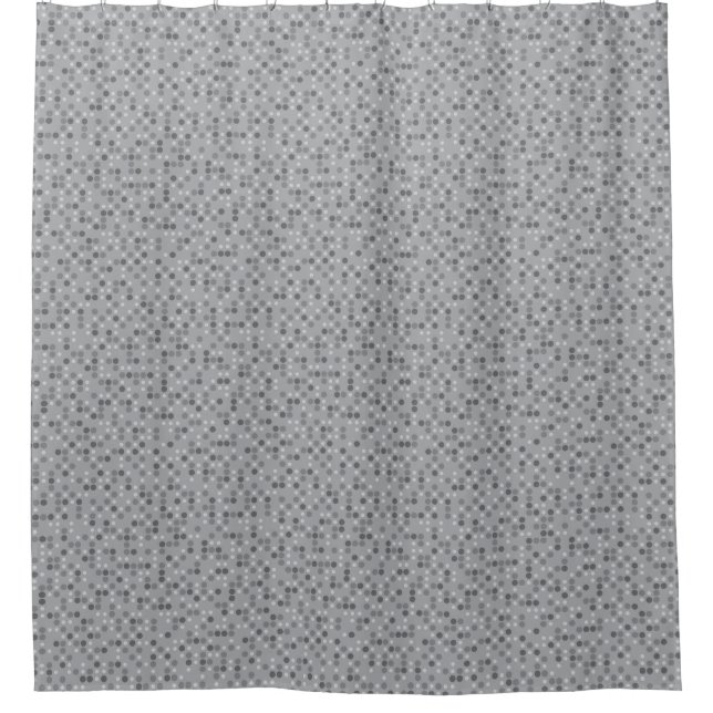 Grey Polka Dots Shower Curtain (Front)