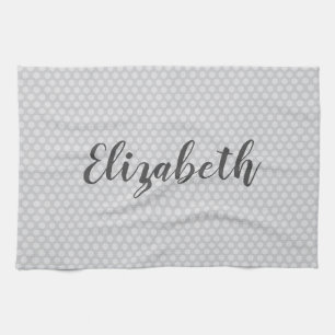 Grey polka dots trendy tea towel