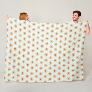 Grey polka dots with yellow centre pp3 fleece blanket