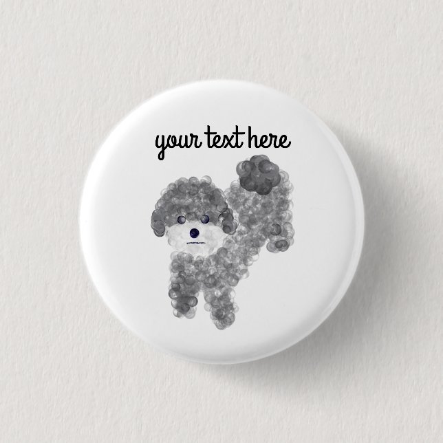 Grey Poodle #1 Button (Front)