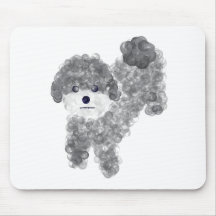 Grey Poodle #1 Mouse Pad