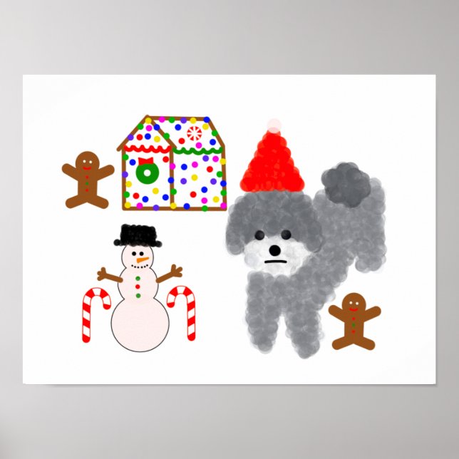 Grey Poodle Christmas #1-2 Poster (Front)