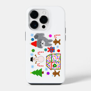 Grey Poodle Christmas #3 iPhone 14 Pro Case