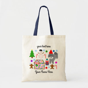 Grey Poodle Christmas #3 Tote Bag
