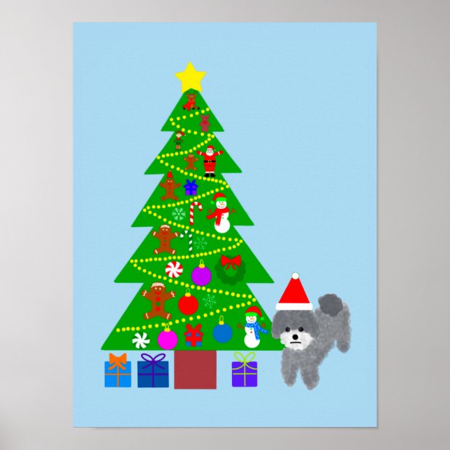 Grey Poodle Christmas #5 Poster (Front)