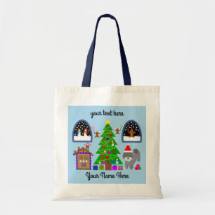 Grey Poodle Christmas #6 Tote Bag