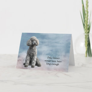 Grey Poodle Dog Loss Sympathy Card