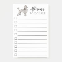 Grey Poodle Dog Personalised To Do List