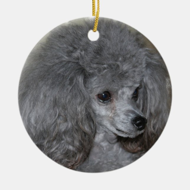 Grey Poodle Ornament (Front)