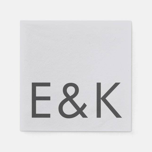  Grey Premium Ultimate Modern Monogram Bold Fun Napkin (Front)
