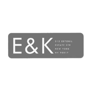  Grey Premium Ultimate Modern Monogram Bold Fun Return Address Label