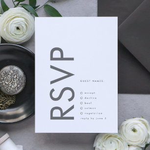 Grey Premium Ultimate Modern Monogram Bold Fun RSVP Card