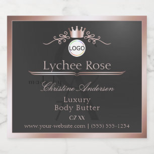 Grey Product Label Rose Gold Frame Logo Monogram